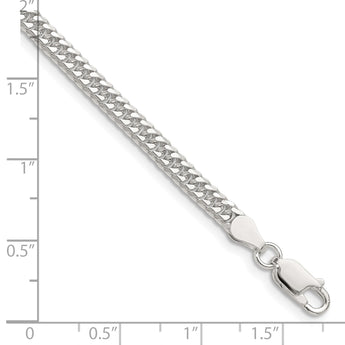 Sterling Silver Polished 3.9mm Double Diamond-cut Curb Chain - Birthstone Company
