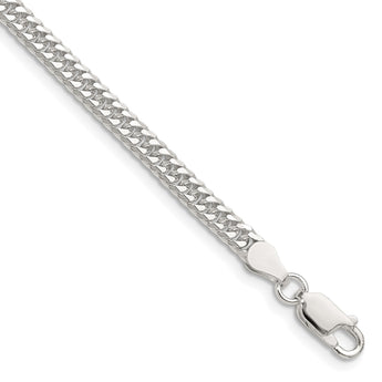 Sterling Silver Polished 3.9mm Double Diamond-cut Curb Chain - Birthstone Company