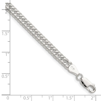 Sterling Silver Polished 4.8mm Double Diamond-cut Curb Chain - Birthstone Company