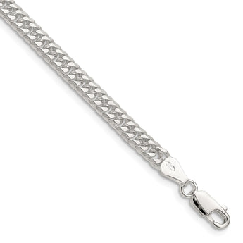 Sterling Silver Polished 4.8mm Double Diamond-cut Curb Chain - Birthstone Company