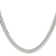 Sterling Silver Polished 5.7mm Double Diamond-cut Curb Chain