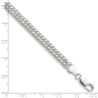 Sterling Silver Polished 5.7mm Double Diamond-cut Curb Chain - Birthstone Company