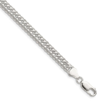Sterling Silver Polished 5.7mm Double Diamond-cut Curb Chain - Birthstone Company