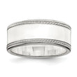 Sterling Silver 8mm Flat with Rope Edge Size 12 Band