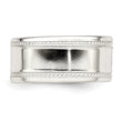 Sterling Silver 9.5mm Flat with Rope Edge Size 6 Band