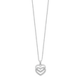 Sterling Silver Double Heart Necklace with Diamond Accent