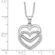 Sterling Silver Double Heart Necklace with Diamond Accent