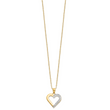 Sterling Silver 18K Gold-Plated Diamond Heart Necklace with Polished Finish
