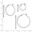Diamond Fascination Diamond Mystique Sterling Silver Platinum-plated Set of 3 Oval and Round Diamond Hoop Earrings