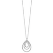 Diamond Triple Teardrop Necklace in Sterling Silver