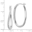 Sterling Silver Diamond Twist Hoop Earrings with Platinum-Plated Finish