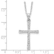 Platinum-Plated Sterling Silver Diamond Cross Necklace Gift Ready