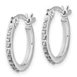 Diamond Fascination Diamond Mystique Sterling Silver Platinum-plated Diamond  Hoop Earrings and Hinged Bangle Set