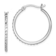 Sterling Silver Platinum-Plated Diamond Mystique Hoop Earrings, Elegant & Lightweight