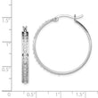 Sterling Silver Platinum-Plated Diamond Hoop Earrings 30mm Elegant Polished Finish