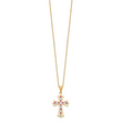 Gold-Plated Sterling Silver Ruby Diamond Cross Necklace