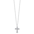 Sterling Silver Diamond and Sapphire Cross Necklace