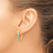 18K Gold-Plated Sterling Silver Diamond & Emerald Hoop Earrings Polished & Elegant - Birthstone Company