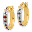18K Gold-Plated Sterling Silver Ruby and Diamond Mystique Oval Hoop Earrings