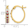 18K Gold-Plated Sterling Silver Ruby and Diamond Mystique Oval Hoop Earrings - Birthstone Company