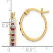 18K Gold-Plated Sterling Silver Ruby and Diamond Mystique Oval Hoop Earrings