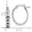 Diamond Fascination Diamond Mystique Sterling Silver Platinum-plated Diamond and Sapphire Oval Hoop Earring
