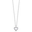 Sterling Silver Platinum-Plated Heart Necklace with Diamond & Sapphire