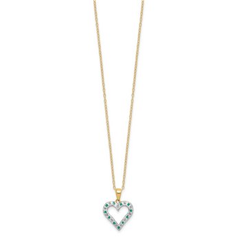 18K Gold-Plated Sterling Silver Necklace with Emerald & Diamond Mystique
