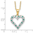 18K Gold-Plated Sterling Silver Necklace with Emerald & Diamond Mystique