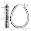 Sterling Silver Platinum-Plated Black & White Diamond Hoop Earrings Elegant Hinged Design - Birthstone Company