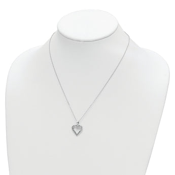 Diamond Fascination Diamond Mystique Sterling Silver Platinum-plated Diamond Heart 18 Inch Necklace