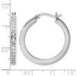 Diamond Fascination Diamond Mystique Sterling Silver Platinum-plated Diamond Hoop Earrings - Birthstone Company