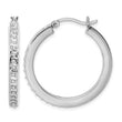 Diamond Fascination Diamond Mystique Sterling Silver Platinum-plated Diamond Hoop Earrings - Birthstone Company
