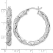 Diamond Fascination Diamond Mystique Sterling Silver Platinum-plated Diamond Twisted Hoop Earrings - Birthstone Company