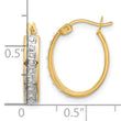 Sterling Silver 18K Gold-plated Diamond Mystique Oval Hoop Earrings