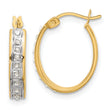 Sterling Silver 18K Gold-plated Diamond Mystique Oval Hoop Earrings