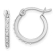 Sterling Silver Platinum-plated Diamond Mystique Hoop Earrings