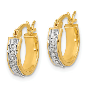 Sterling Silver 18K Gold-plated Diamond Mystique Hoop Earrings