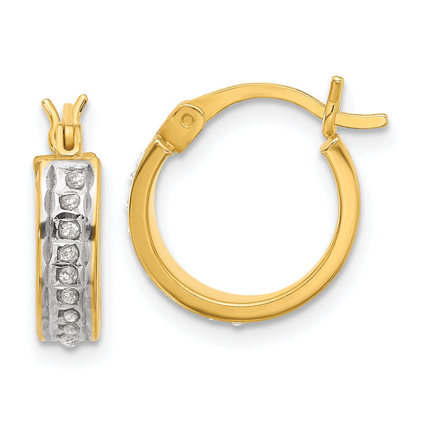Sterling Silver 18K Gold-plated Diamond Mystique Hoop Earrings