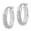Sterling Silver Platinum-plated Diamond Mystique Oval Hoop Earrings - Birthstone Company