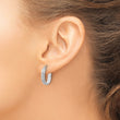 Sterling Silver Platinum-plated Diamond Mystique Oval Hoop Earrings - Birthstone Company