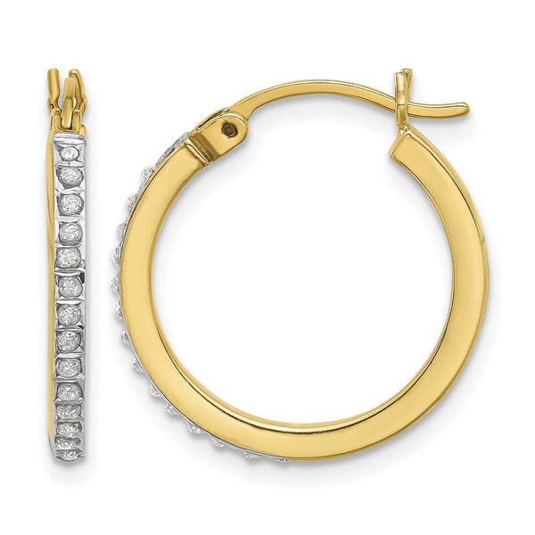 Sterling Silver 18K Gold-plated Diamond Mystique Hoop Earrings - Birthstone Company