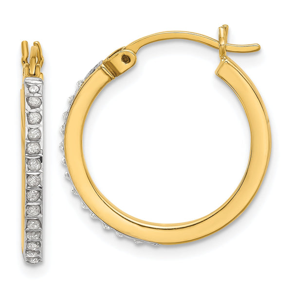 Sterling Silver 18K Gold-plated Diamond Mystique Hoop Earrings