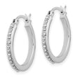 Sterling Silver Platinum-plated Diamond Mystique Hoop Earrings