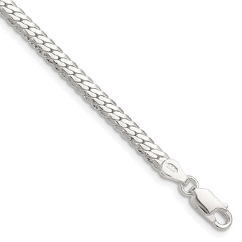 Sterling Silver Polished 4.1mm Double Oval Flat Chain - Birthstone Company
