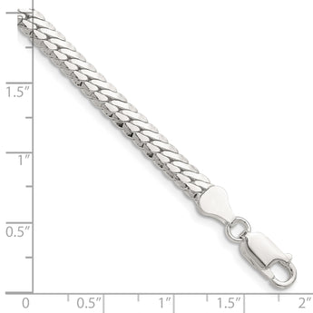 Sterling Silver Polished 5.1mm Double Oval Flat Chain - Birthstone Company