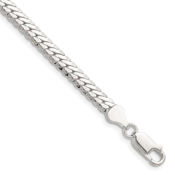 Sterling Silver Polished 5.1mm Double Oval Flat Chain - Birthstone Company