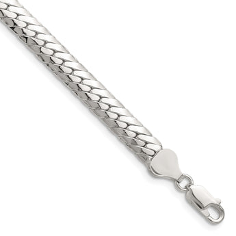 Sterling Silver Polished 6.25mm Double Oval Flat Chain - Birthstone Company