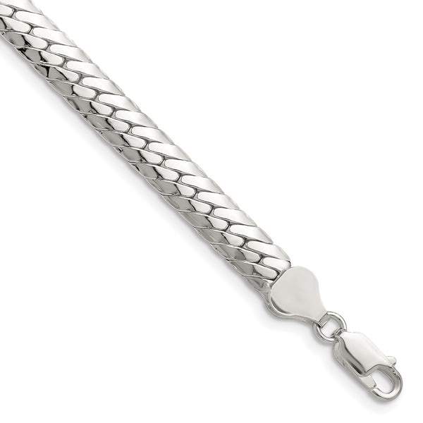 Sterling Silver Polished 6.25mm Double Oval Flat Chain - Birthstone Company