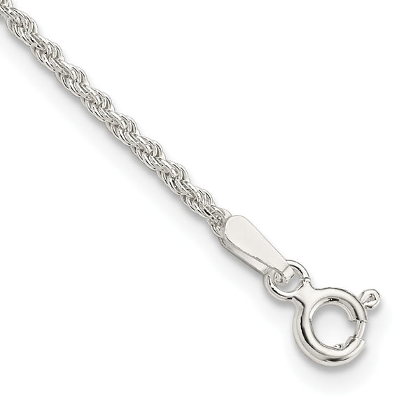 Sterling Silver 1.5mm Solid Rope Chain - Birthstone Company